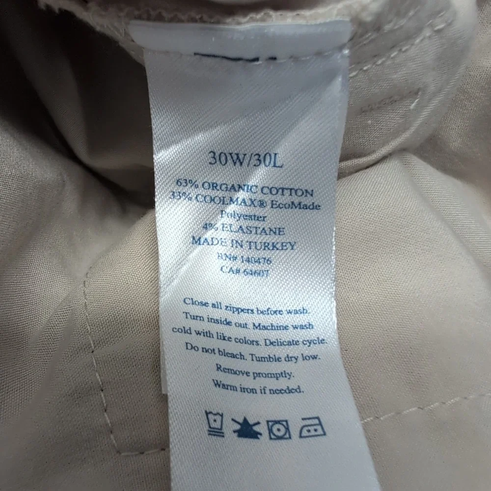 Faherty Reserve Movement Pants Men's 30x28 Khaki Stretch Chino - Picture 7 of 7